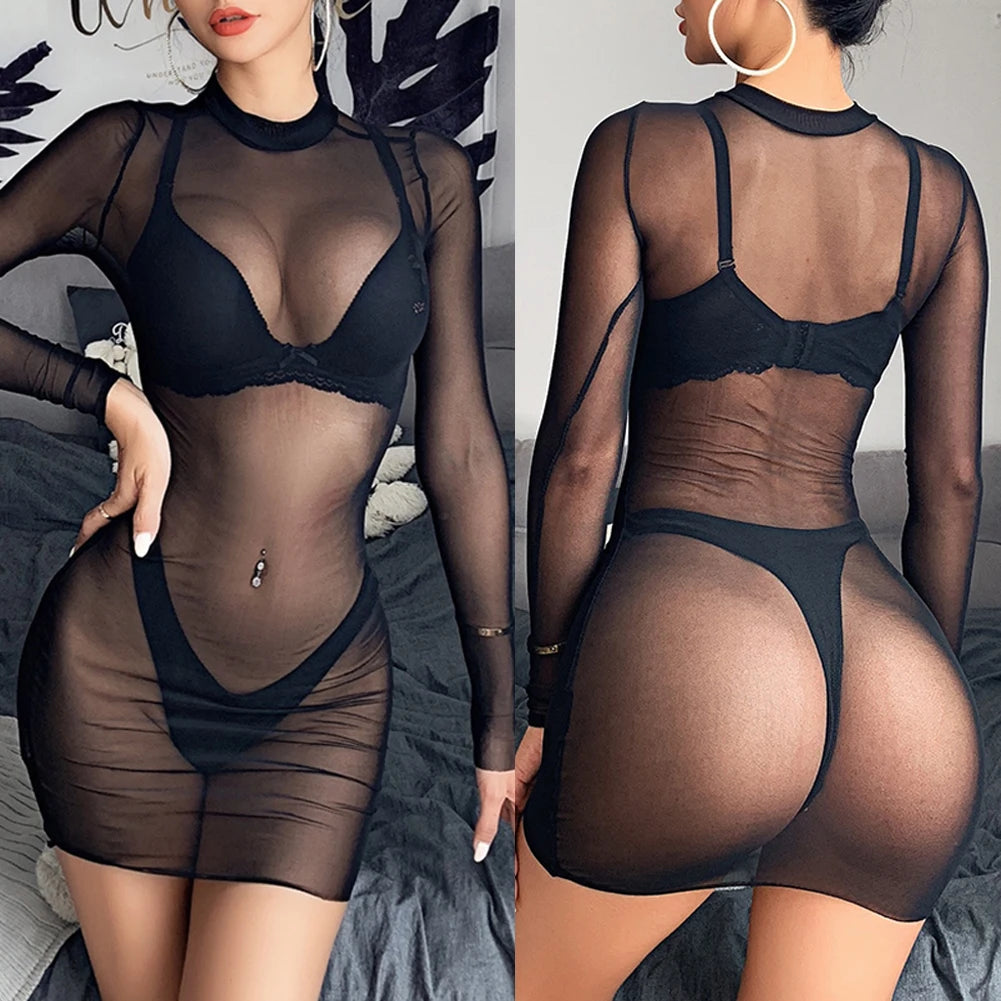 Conjunto de lencería sexy para mujer, vestido corto sexy, lencería sensual, traje sexual, ropa de dormir porno, disfraces exóticos, ropa interior, vestido.