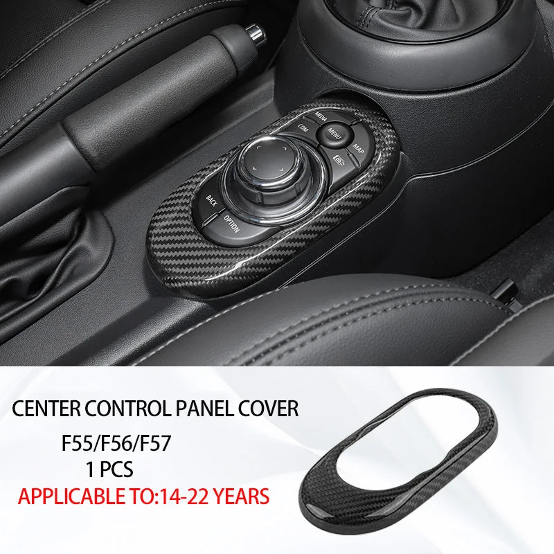 Accesorios interiores de coche para Mini Cooper F54 F55 F56 F57 F60, fibra de carbono auténtica, pegatina decorativa, pieza protectora para coche.