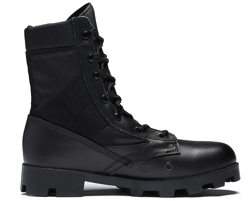 TaoBo 2024 Original Military Leather Boots Size 40-45 Men High Top Tactical Desert Combat Shoes SWAT Army Hiking Boot Zapatos