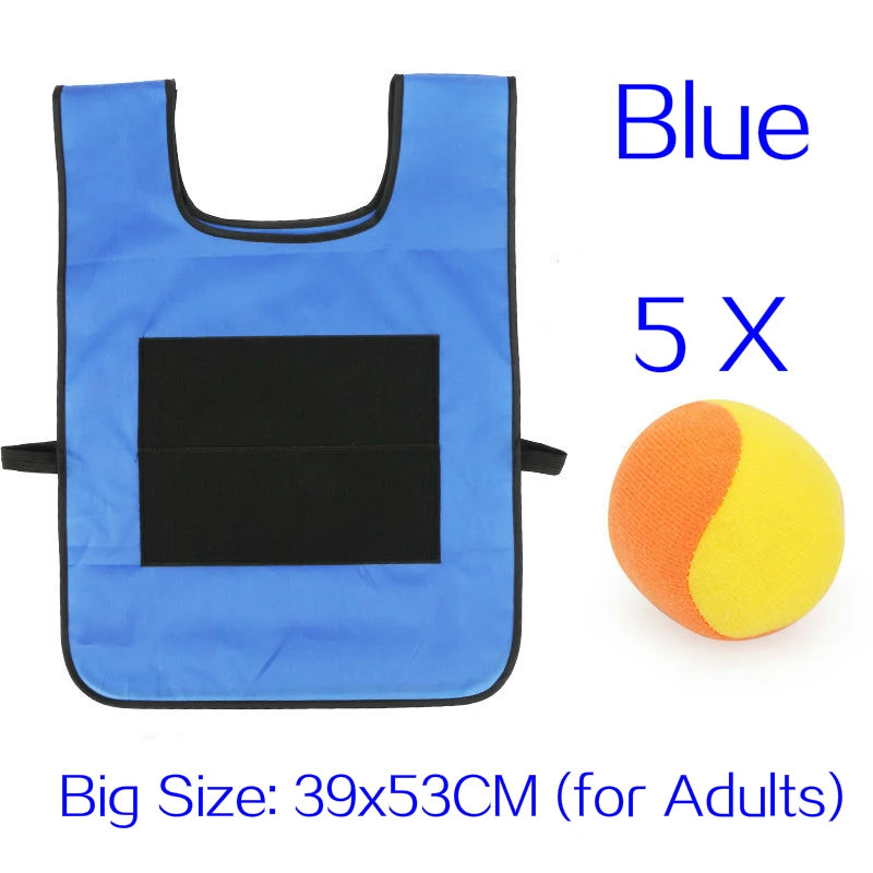 Chaleco deportivo para exteriores, con pelota adhesiva, para lanzar, ideal para niños.
