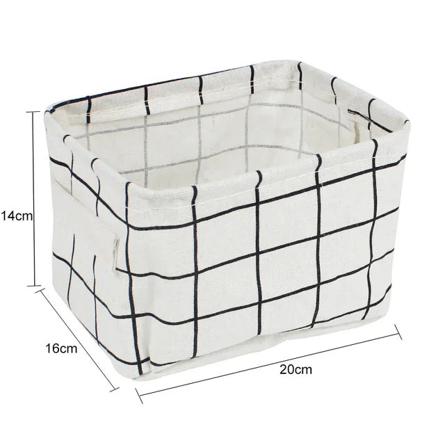 Organizador de almacenamiento de ropa interior, papelería de oficina, lino, caja de almacenamiento de escritorio, cesta de almacenamiento impermeable para juguetes y artículos diversos, cosméticos
