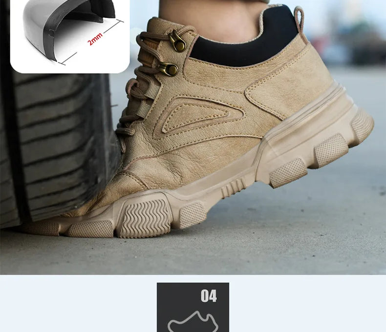 Zapatos de seguridad para hombre y mujer 2024, ligeros, indestructibles, con puntera de acero y plantilla de Kevlar.