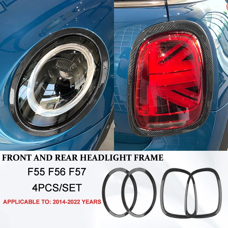 Accesorios interiores de coche para Mini Cooper F54 F55 F56 F57 F60, fibra de carbono auténtica, pegatina decorativa, pieza protectora para coche.