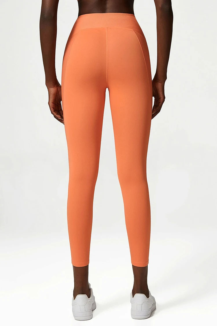 Pantalones de yoga para mujer, sensación de desnudez, alta elasticidad, nailon, cintura alta, leggings deportivos, realce, para correr, gimnasio, ropa deportiva femenina.