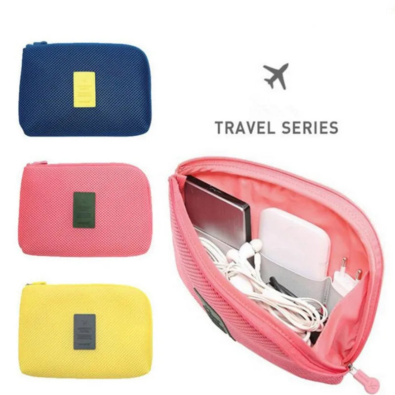 Bolsa de viaje para accesorios de cable, organizador electrónico USB digital portátil, estuche para dispositivos, cargador de teléfono móvil de viaje