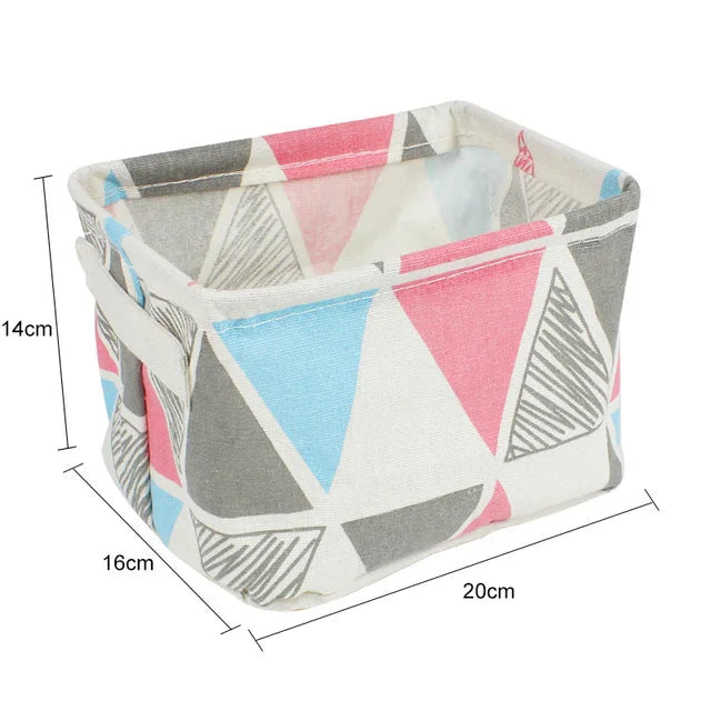 Organizador de almacenamiento de ropa interior, papelería de oficina, lino, caja de almacenamiento de escritorio, cesta de almacenamiento impermeable para juguetes y artículos diversos, cosméticos