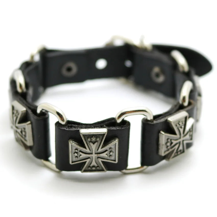 2018 Nuevos accesorios para hombres y mujeres Pulsera de cuero retro casual Pulsera punk de moda para hombres