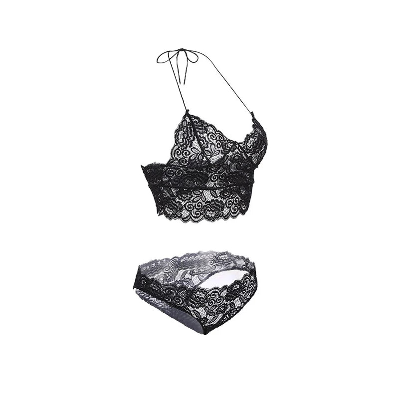 Conjunto de lencería sexy para mujer, bralette, corsé sexy, ropa interior transparente de encaje calado, camisola, lencería, sujetador, ropa sexual, 2018
