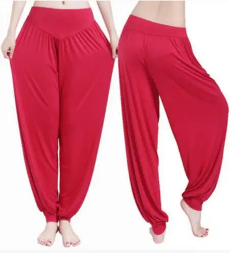 Pantalones de yoga para mujer, pantalones deportivos de talla grande para mujer, leggings de yoga, pantalones bombachos coloridos, pantalones de baile, yoga y taichí, pantalones de modal para mujer.