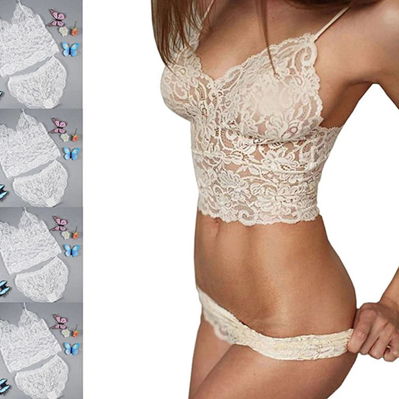 Conjunto de lencería sexy para mujer, bralette, corsé sexy, ropa interior transparente de encaje calado, camisola, lencería, sujetador, ropa sexual, 2018