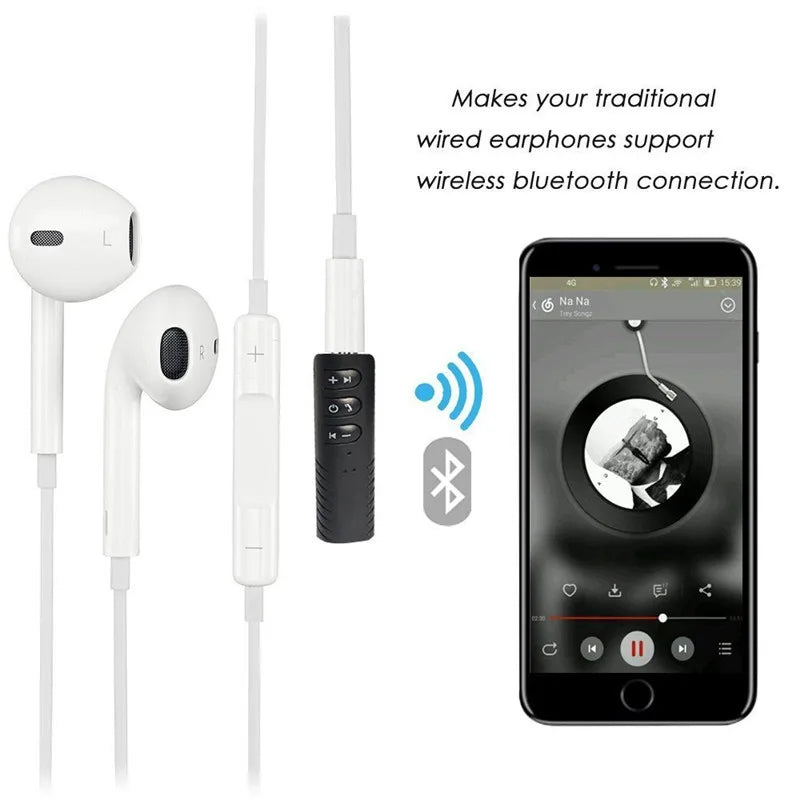 Receptor Bluetooth inalámbrico con conector de 3,5 mm, adaptador de audio y música con micrófono para auriculares y altavoces, envío gratuito.