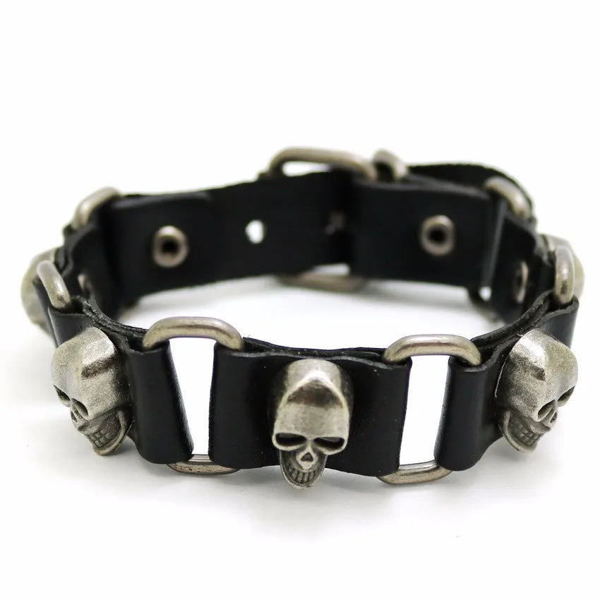 2018 Nuevos accesorios para hombres y mujeres Pulsera de cuero retro casual Pulsera punk de moda para hombres