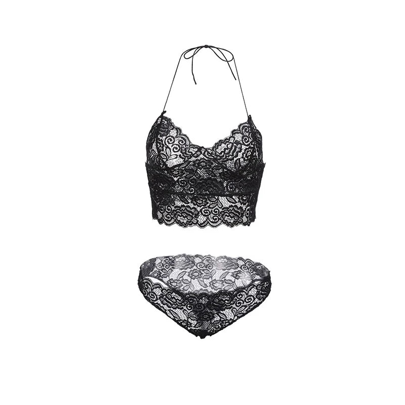 Conjunto de lencería sexy para mujer, bralette, corsé sexy, ropa interior transparente de encaje calado, camisola, lencería, sujetador, ropa sexual, 2018