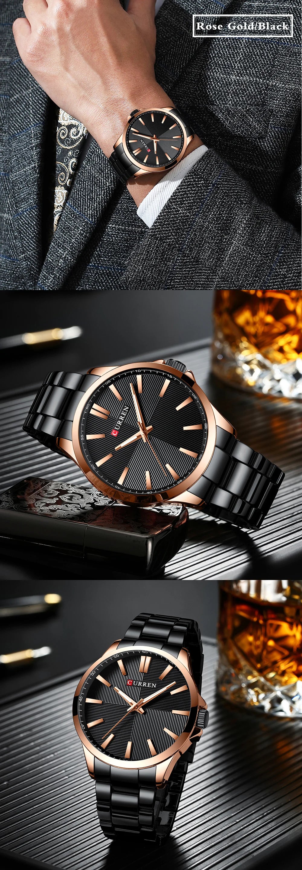 Reloj Masculino CURREN Relojes para hombre de primera marca de lujo Reloj de negocios de moda para hombre Reloj de pulsera de cuarzo impermeable informal para hombre