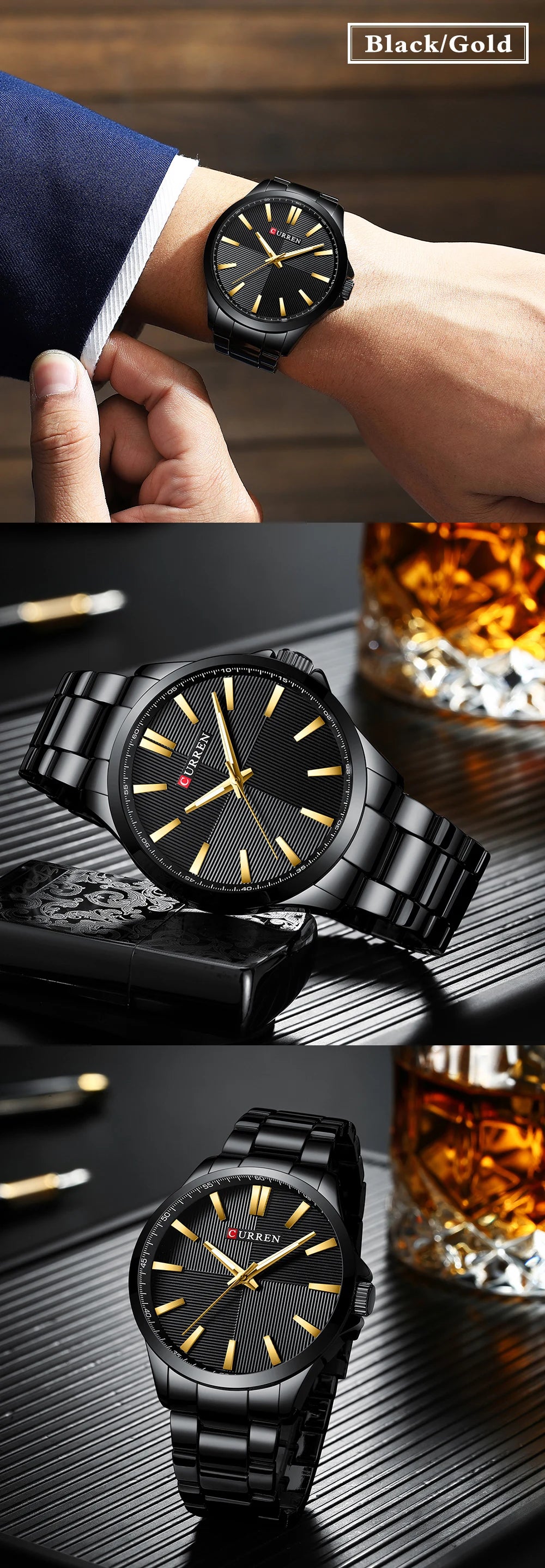 Reloj Masculino CURREN Relojes para hombre de primera marca de lujo Reloj de negocios de moda para hombre Reloj de pulsera de cuarzo impermeable informal para hombre