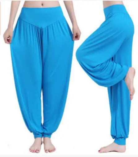 Pantalones de yoga para mujer, pantalones deportivos de talla grande para mujer, leggings de yoga, pantalones bombachos coloridos, pantalones de baile, yoga y taichí, pantalones de modal para mujer.