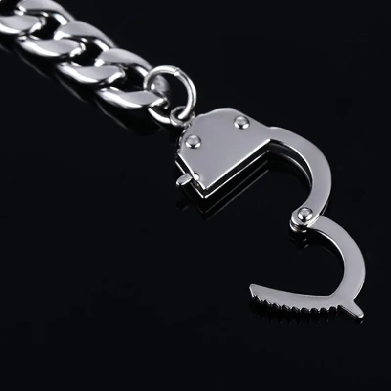 Pulsera de esposas para hombre, de acero inoxidable, de alta calidad, con cadena.