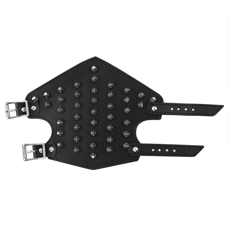 Brazalete de piel sintética unisex con púas de metal, brazalete medieval, protector de brazo, armadura para hombres y mujeres.
