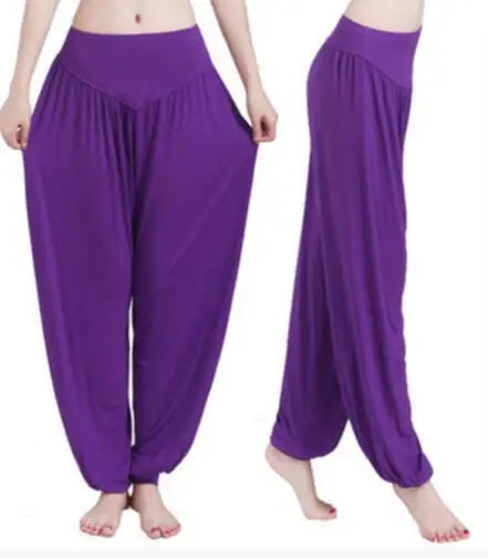Pantalones de yoga para mujer, pantalones deportivos de talla grande para mujer, leggings de yoga, pantalones bombachos coloridos, pantalones de baile, yoga y taichí, pantalones de modal para mujer.