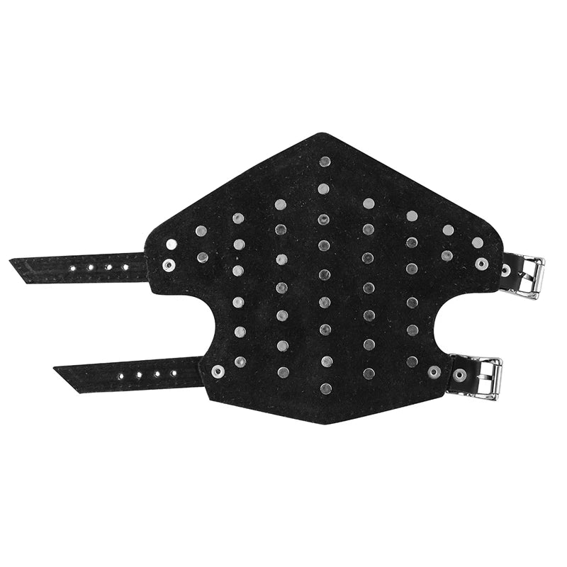 Brazalete de piel sintética unisex con púas de metal, brazalete medieval, protector de brazo, armadura para hombres y mujeres.