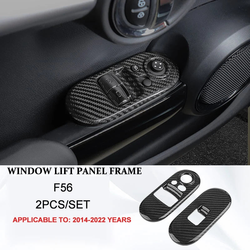 Accesorios interiores de coche para Mini Cooper F54 F55 F56 F57 F60, fibra de carbono auténtica, pegatina decorativa, pieza protectora para coche.