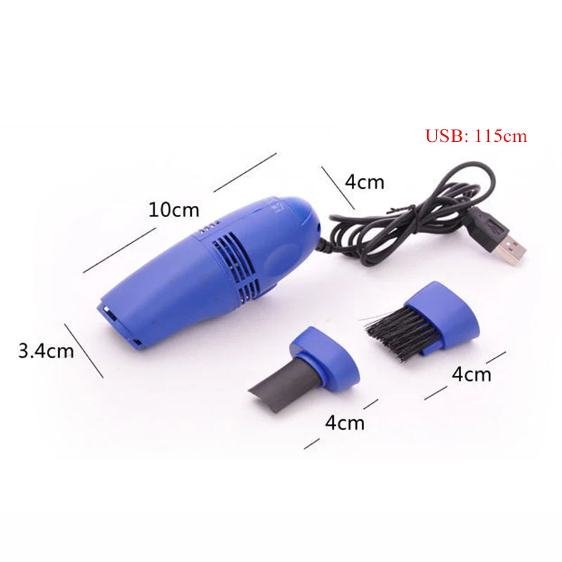 Aspiradora portátil USB pequeña con cepillo para polvo, teclado de computadora, teléfono, portátil, accesorios de limpieza universales