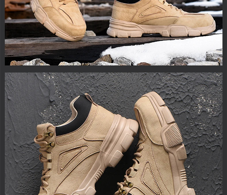 Zapatos de seguridad para hombre y mujer 2024, ligeros, indestructibles, con puntera de acero y plantilla de Kevlar.