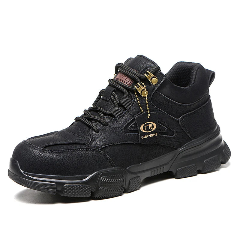 Zapatos de seguridad para hombre y mujer 2024, ligeros, indestructibles, con puntera de acero y plantilla de Kevlar.