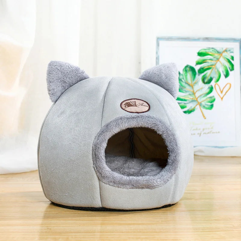 Nueva cama para gatos de invierno, cómoda y profunda para dormir, pequeña colchoneta, cesta para perros pequeños, productos para mascotas, tienda de campaña, acogedora cueva nido para interiores, cama para gatos