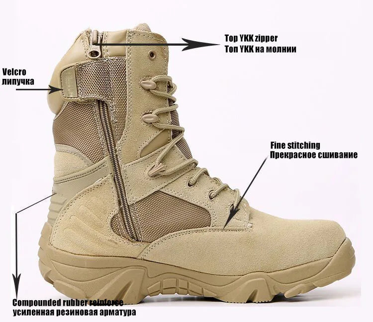 TaoBo Delta High Top Brand Men Combat Boots Sandy Black Size 13 Men Army Military Boots Men Desert Tactical Shoe Tacticos Feamle