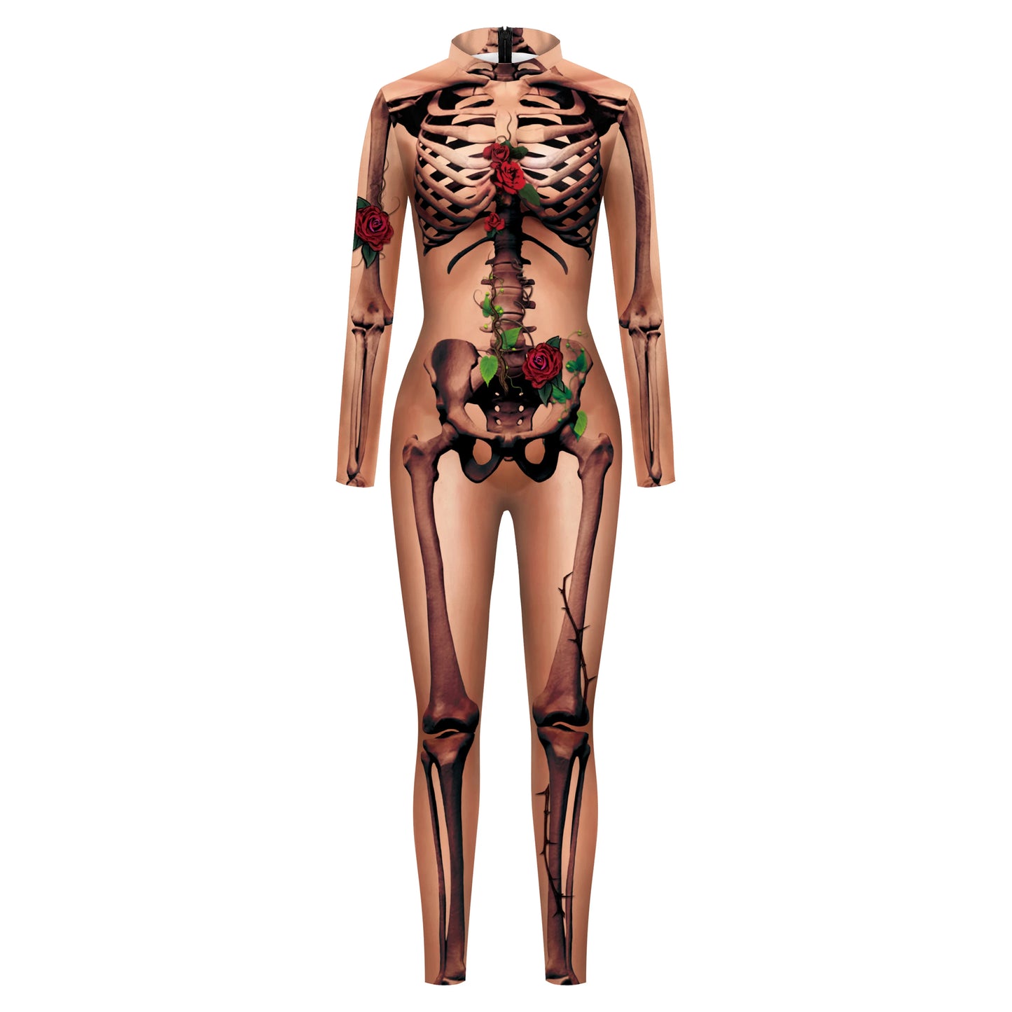 Color Cosplayer Halloween Skeleton Printed Jumpsuits Women Halloween Performance Outfits Party Cosplay Costume Zentai Fitness