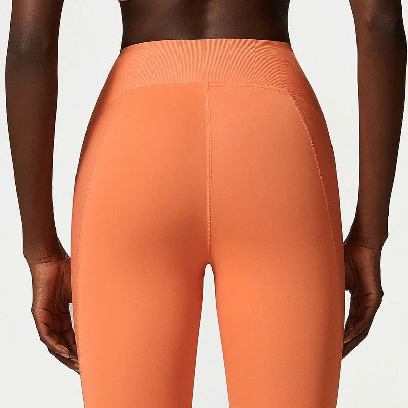 Pantalones de yoga para mujer, sensación de desnudez, alta elasticidad, nailon, cintura alta, leggings deportivos, realce, para correr, gimnasio, ropa deportiva femenina.