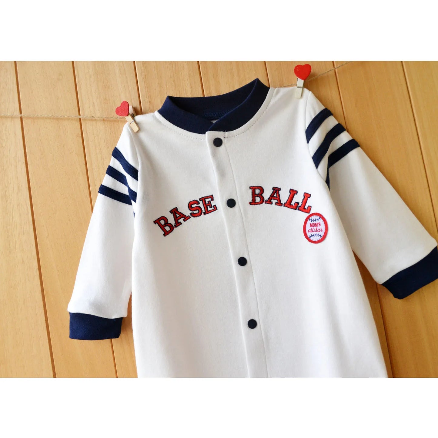 Ropa de bebé, mono para recién nacidos, ropa para niños pequeños, estilo deportivo de béisbol, ropa de algodón para bebés, ropa de primavera para niños pequeños.