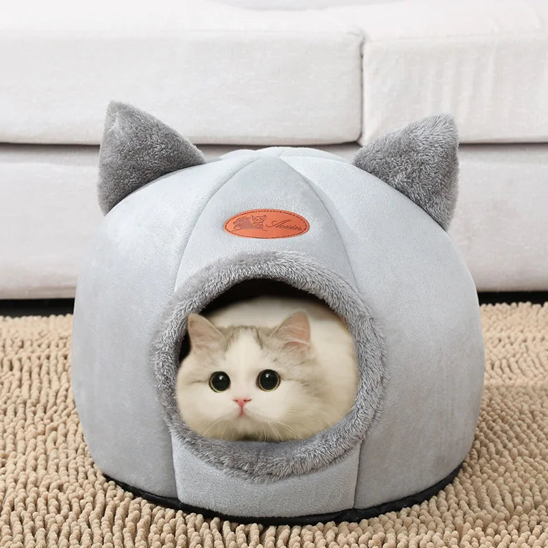 Nueva cama para gatos de invierno, cómoda y profunda para dormir, pequeña colchoneta, cesta para perros pequeños, productos para mascotas, tienda de campaña, acogedora cueva nido para interiores, cama para gatos