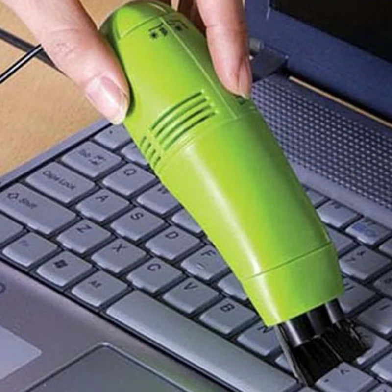 Aspiradora portátil USB pequeña con cepillo para polvo, teclado de computadora, teléfono, portátil, accesorios de limpieza universales