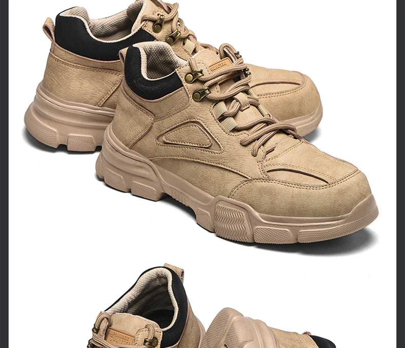 Zapatos de seguridad para hombre y mujer 2024, ligeros, indestructibles, con puntera de acero y plantilla de Kevlar.