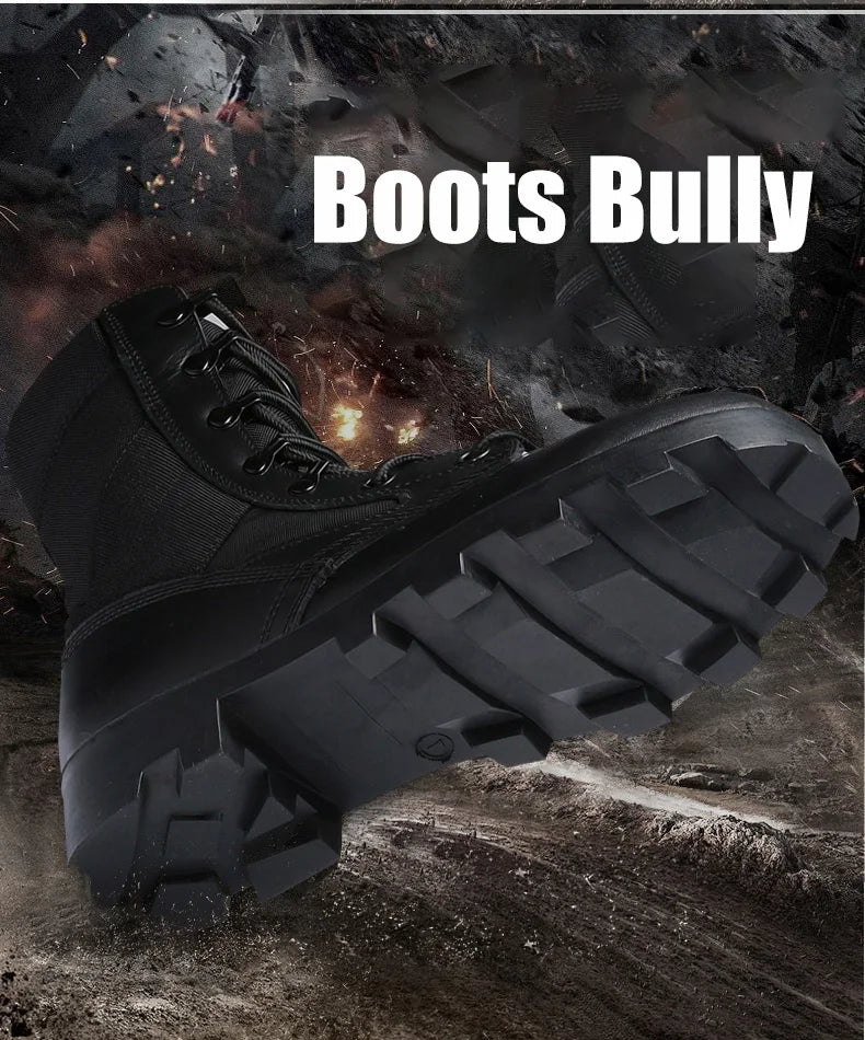 TaoBo 2024 Original Military Leather Boots Size 40-45 Men High Top Tactical Desert Combat Shoes SWAT Army Hiking Boot Zapatos