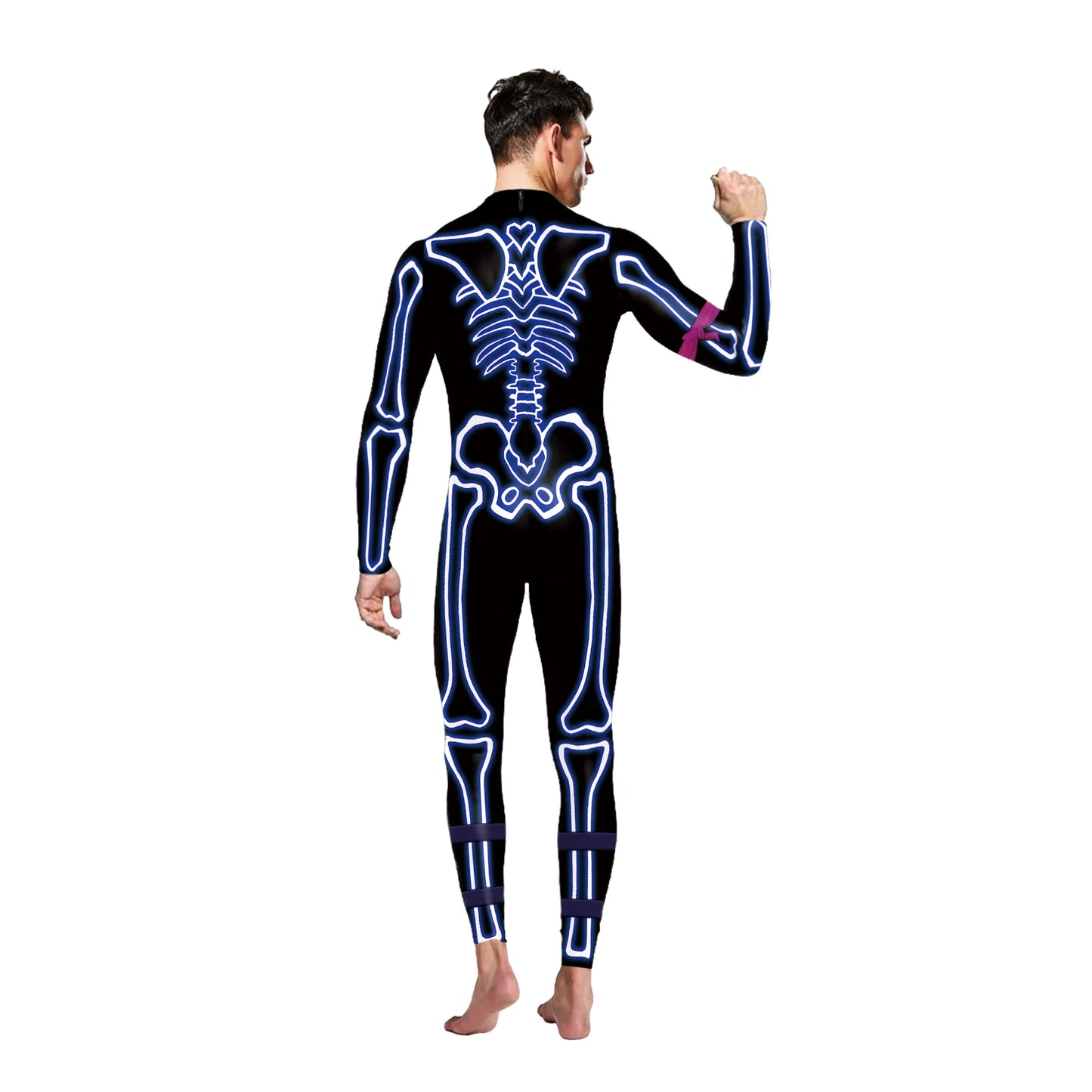 Color Cosplayer Halloween Skeleton Printed Jumpsuits Women Halloween Performance Outfits Party Cosplay Costume Zentai Fitness