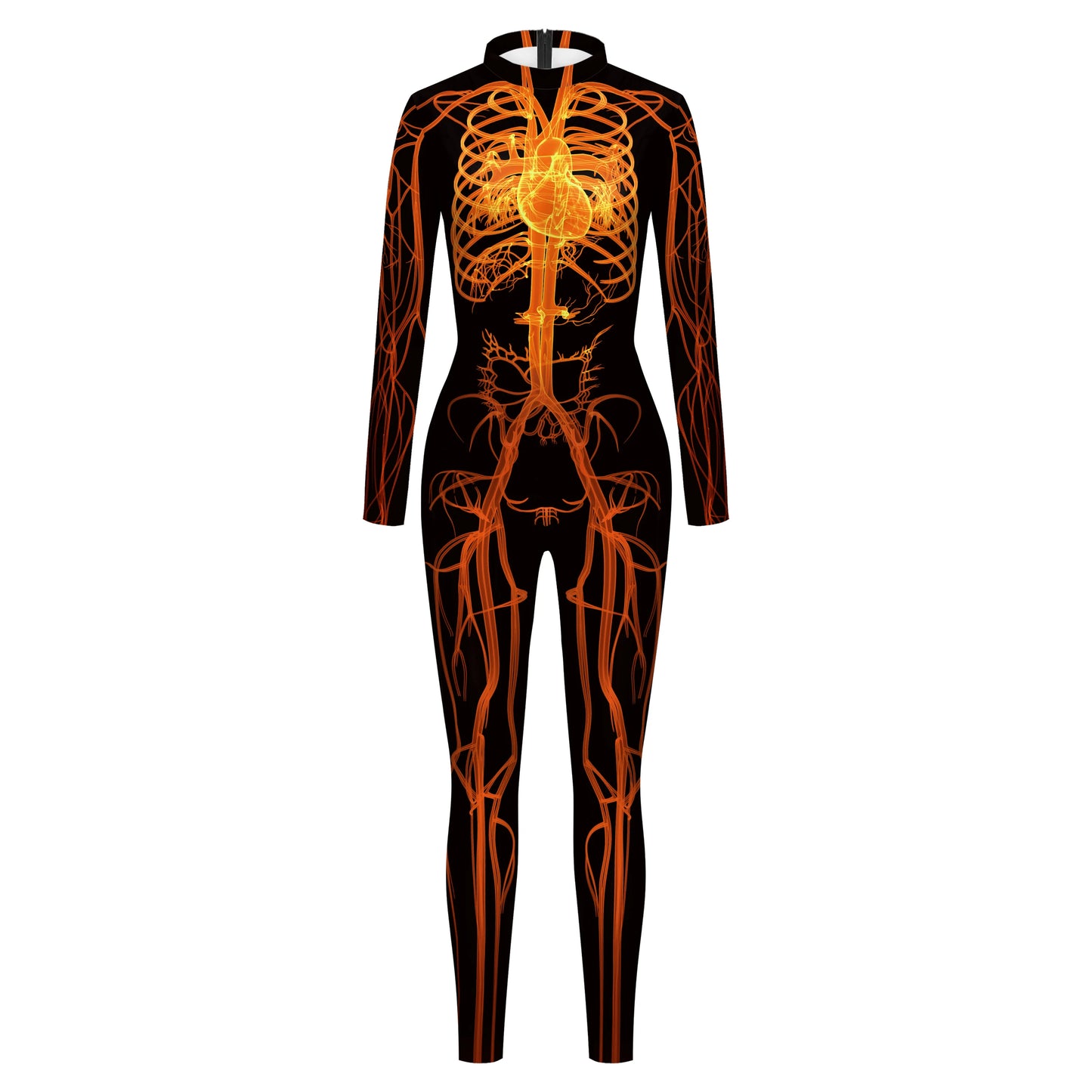 Color Cosplayer Halloween Skeleton Printed Jumpsuits Women Halloween Performance Outfits Party Cosplay Costume Zentai Fitness