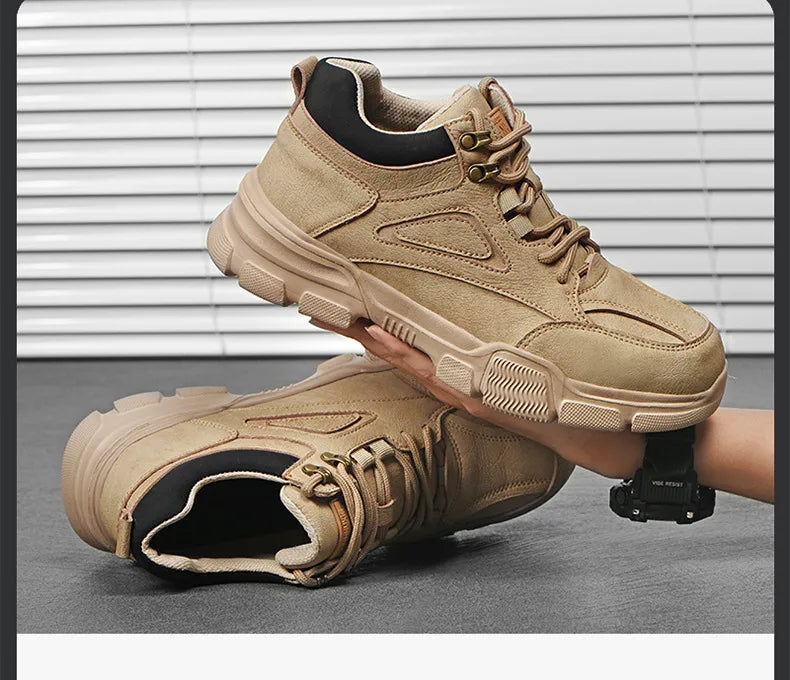 Zapatos de seguridad para hombre y mujer 2024, ligeros, indestructibles, con puntera de acero y plantilla de Kevlar.