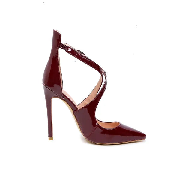 Sandalias de gladiador con hebilla y tacones de aguja para mujer, para oficina, fiesta, boda, tacones altos, tallas grandes 34-48 83-4