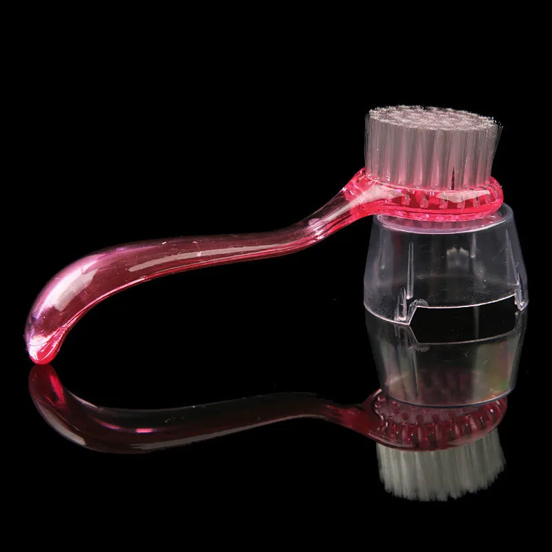 Cepillo de limpieza para manicura con tapa, para uñas y pies, limpiador y fregado de polvo, para maquillaje y manicura.
