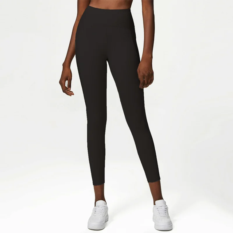 Pantalones de yoga para mujer, sensación de desnudez, alta elasticidad, nailon, cintura alta, leggings deportivos, realce, para correr, gimnasio, ropa deportiva femenina.