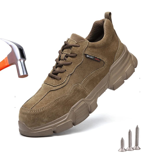 Work Safety Shoes Men Slip On Lightweight Steel Toe Shoes Women Indestructible Anti-puncture Work Shoes Men Sneakers