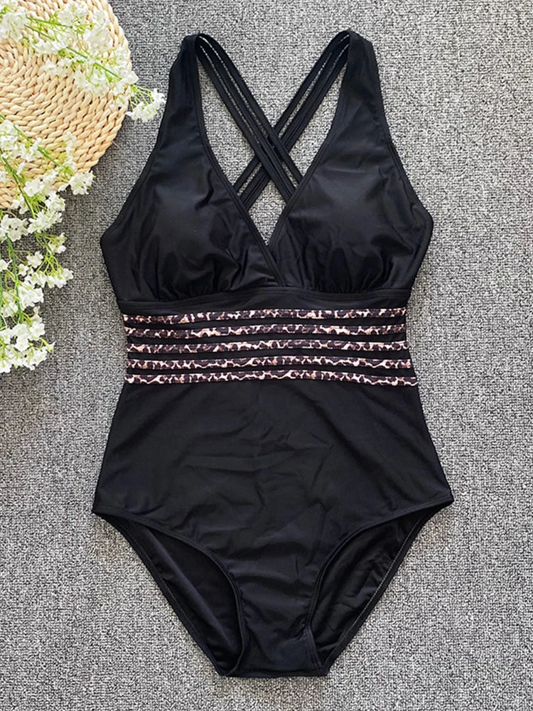 Traje de baño de una pieza sexy 2023 para mujer, con vendaje cruzado y espalda descubierta, monokini de realce, ropa de playa