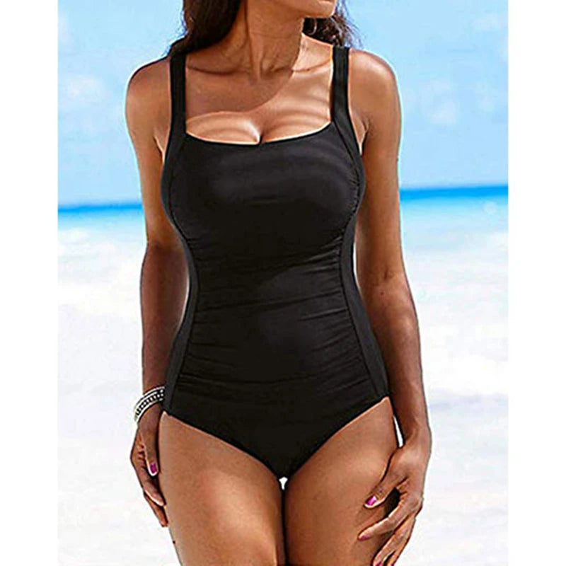 Traje de baño de una pieza sexy para mujer 2024, push up, talla grande, control de abdomen, monokini, ropa de playa, traje de baño vintage.