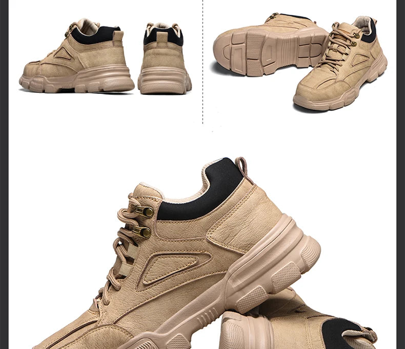 Zapatos de seguridad para hombre y mujer 2024, ligeros, indestructibles, con puntera de acero y plantilla de Kevlar.