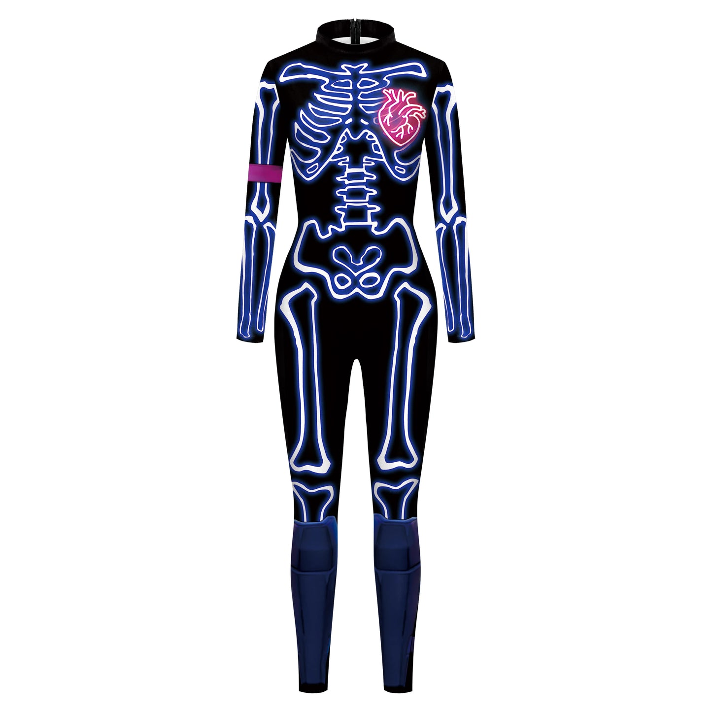 Color Cosplayer Halloween Skeleton Printed Jumpsuits Women Halloween Performance Outfits Party Cosplay Costume Zentai Fitness
