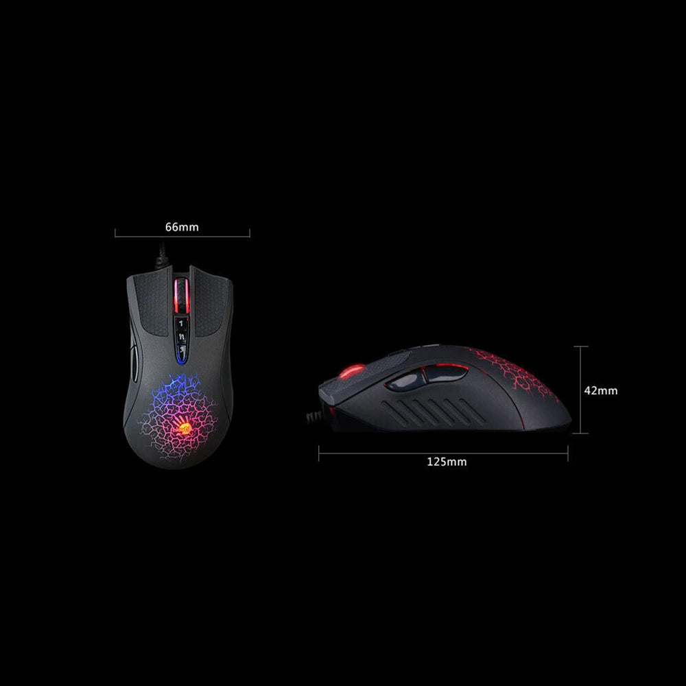 Para el ratón óptico para juegos Bloody A90 con cable y reflejos coloridos, versión inactiva