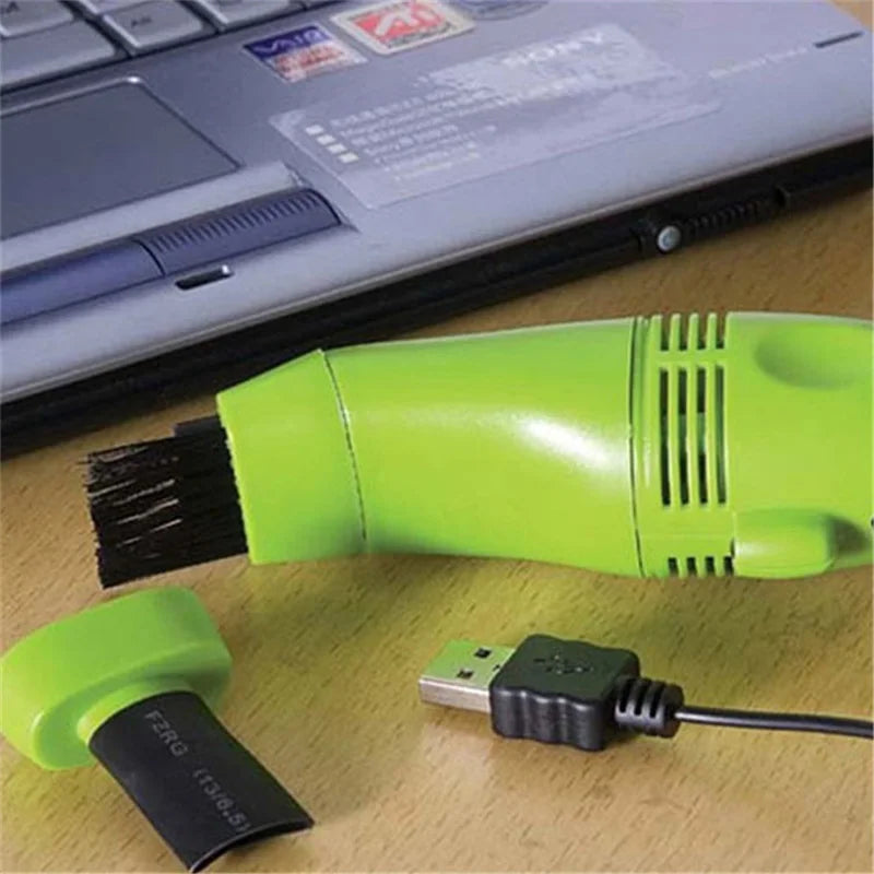 Aspiradora portátil USB pequeña con cepillo para polvo, teclado de computadora, teléfono, portátil, accesorios de limpieza universales